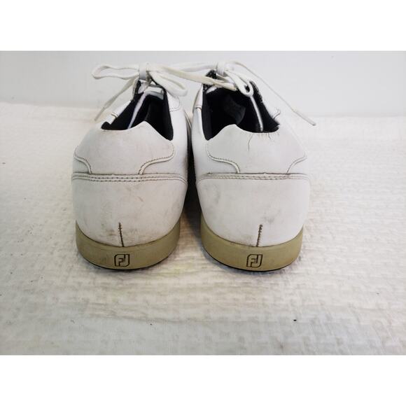 (J24) Foot Joy Contour Mens Golf Shoes Size 12 Leather Spikeless White 54363 - Picture 5 of 7